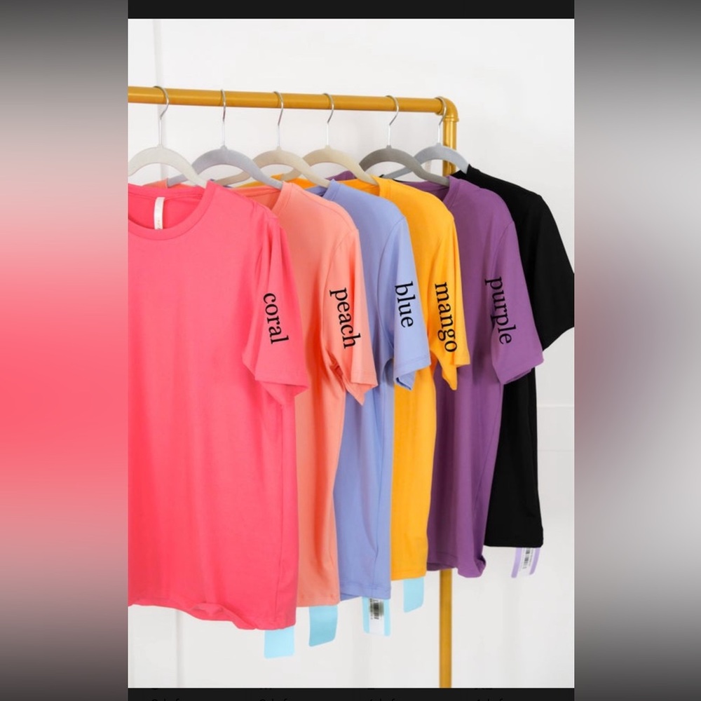 Basic Solid Round Neck Tee - Picture 4 of 8
